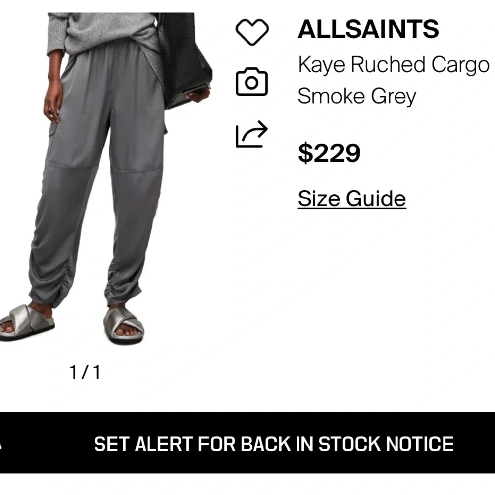 All Saints Kaye Ruched Jogger Pants - Picture 8 of 8